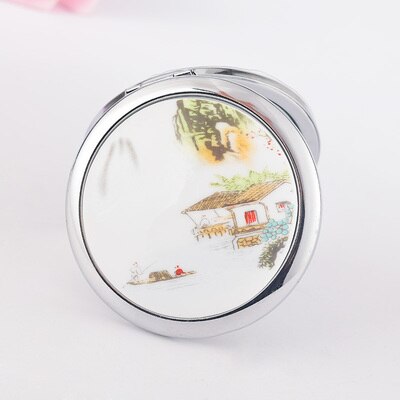 Small Metal Makeup Mirror Portable Folding Mirror Round Mirror Magnifying Mirror Makeup Vanity Vanity Mirror: 5