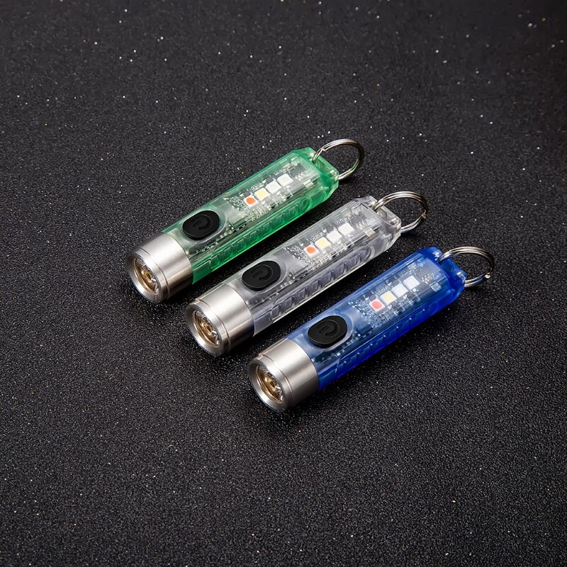 Powerful Mini LED Flashlight Keychain Bright Torch USB Rechargeable Pocket Light