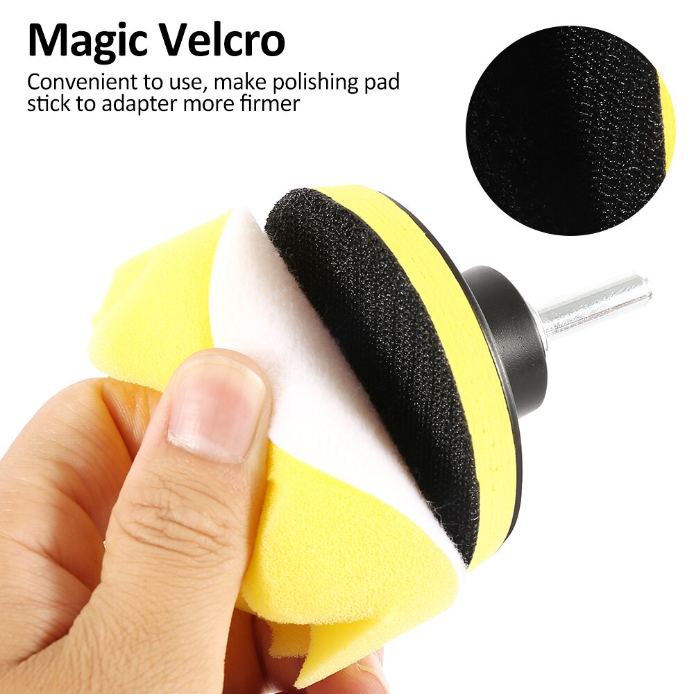 25pcs Buffing Pad Set Car Beauty Waxing Polishing Sponge Auto Car Polishing Pad Kit Polisher Adapter Cleaning Tools Accessories