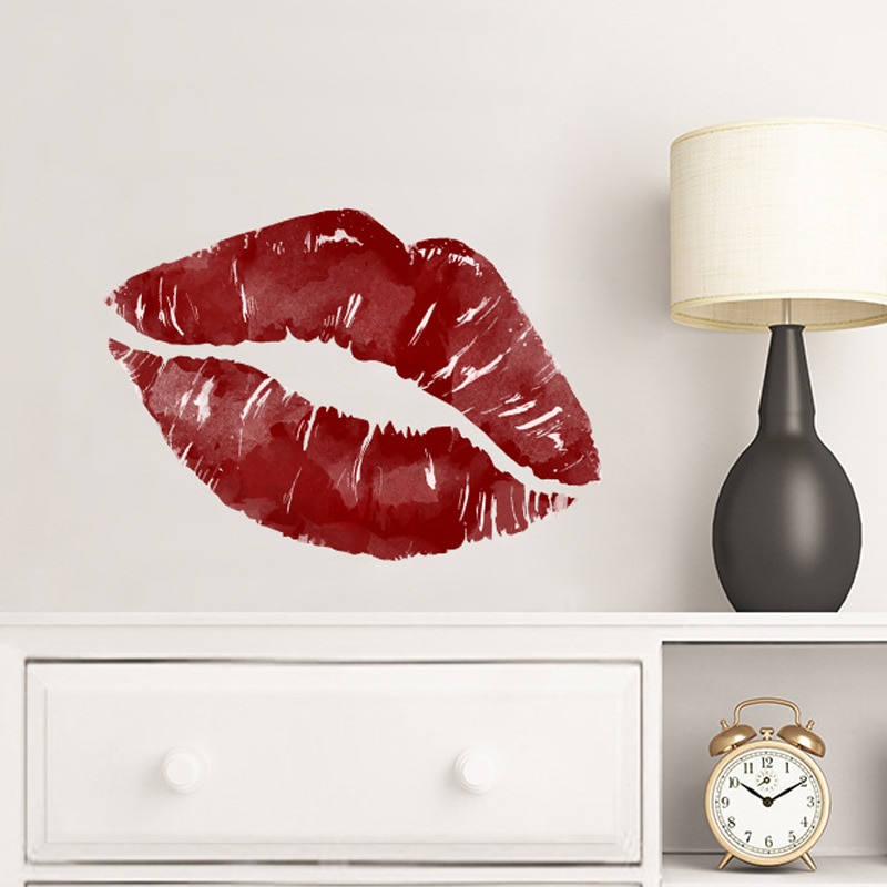 Sexy rode lippen Muursticker voor meisje kamers slaapkamer decoratie woonkamer Muurschildering Decals persoonlijkheid stickers thuis behang