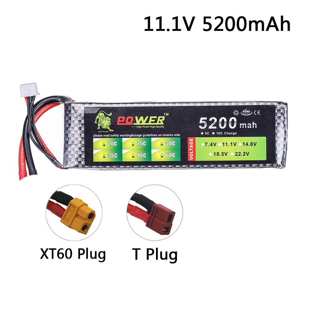Lion power 3s 11.1v 1500 mah 2200 mah 2800 mah 4200 mah 5200 mah lipo batteri for rc leketøy bil fly helikopter båt batteri
