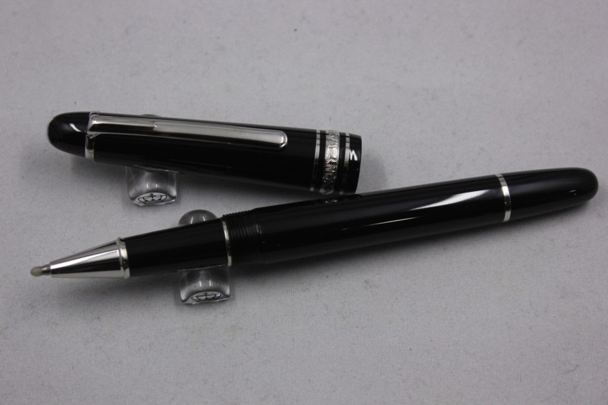 Luxus Stift MB Monte Schwarz Harz Gold und Silber Meisterstuck 145 Rolle Ball Blance Unterschrift Brunnen Stift Büro Liefert