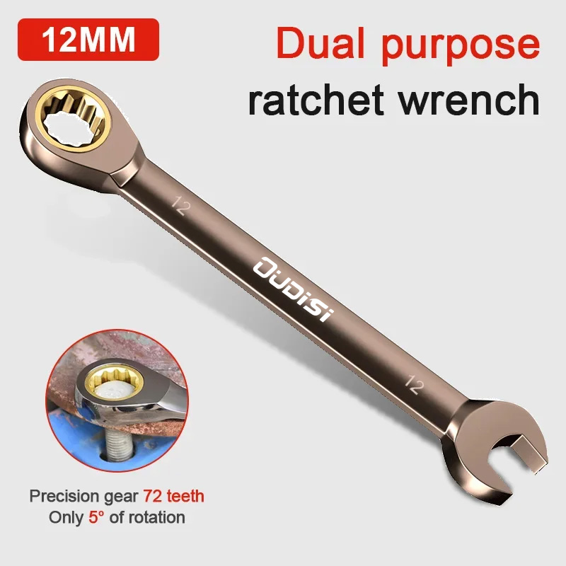 1Pc Key Wrench Flexible Golden Ratchet Wrenches Torque Universal Spanners for Car Repair Tools Metric Hand Tool: PURPLE