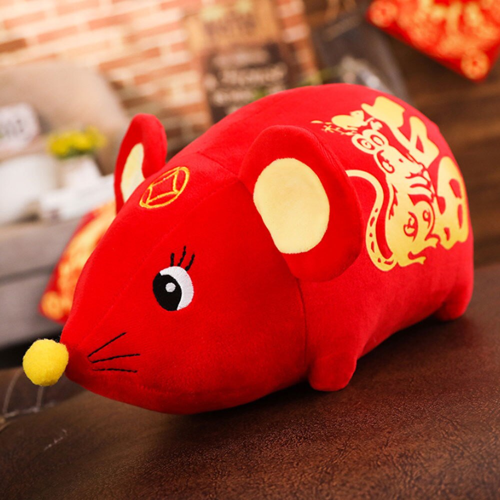 ratte Jahr Puppe Kawaii Maskottchen Ratte Plüsch Maus in Seetang Anzug Weichen Spielzeug Chinesische Neue Jahr Party Dekoration: A / 35CM