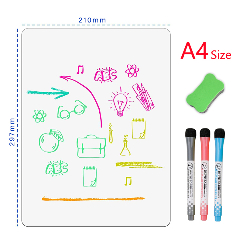 Magnetisch whiteboard, droog uitwisbaar bordblad voor koelkast, koelkaststicker 11,8 "x 8,2" organisator en planner: Optie 5