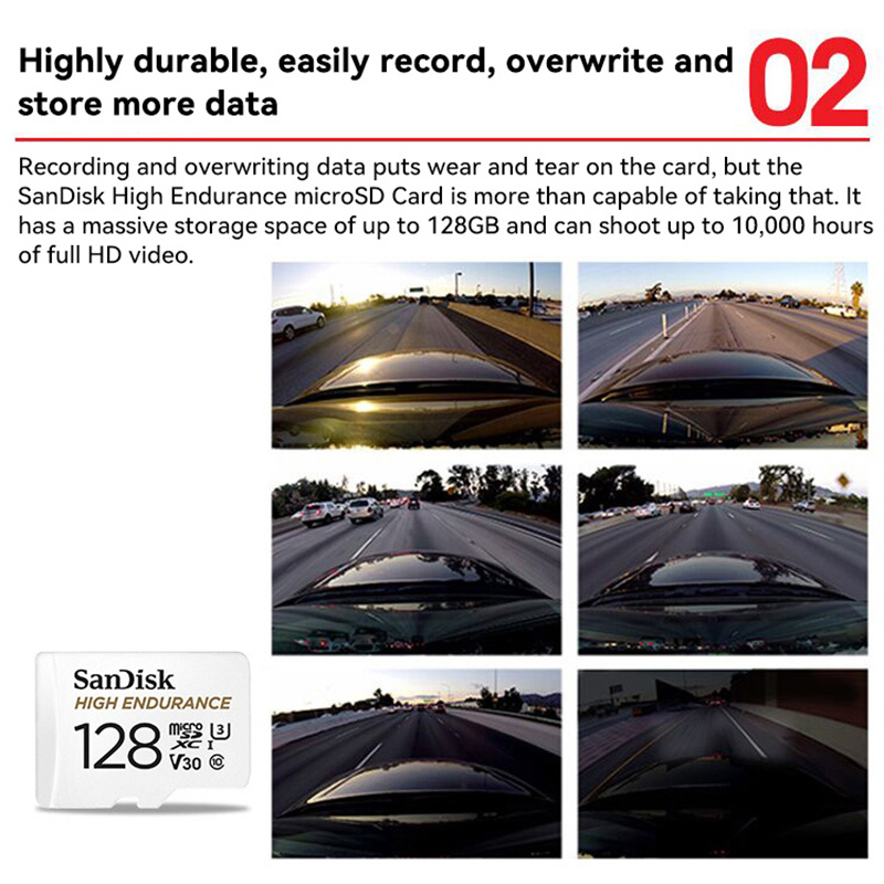 SanDisk High Endurance Micro SD Card 32GB 64GB 128GB 256GB Memory Card Up to 100MB/s Flash Card TF Card for Monitoring Dashcam