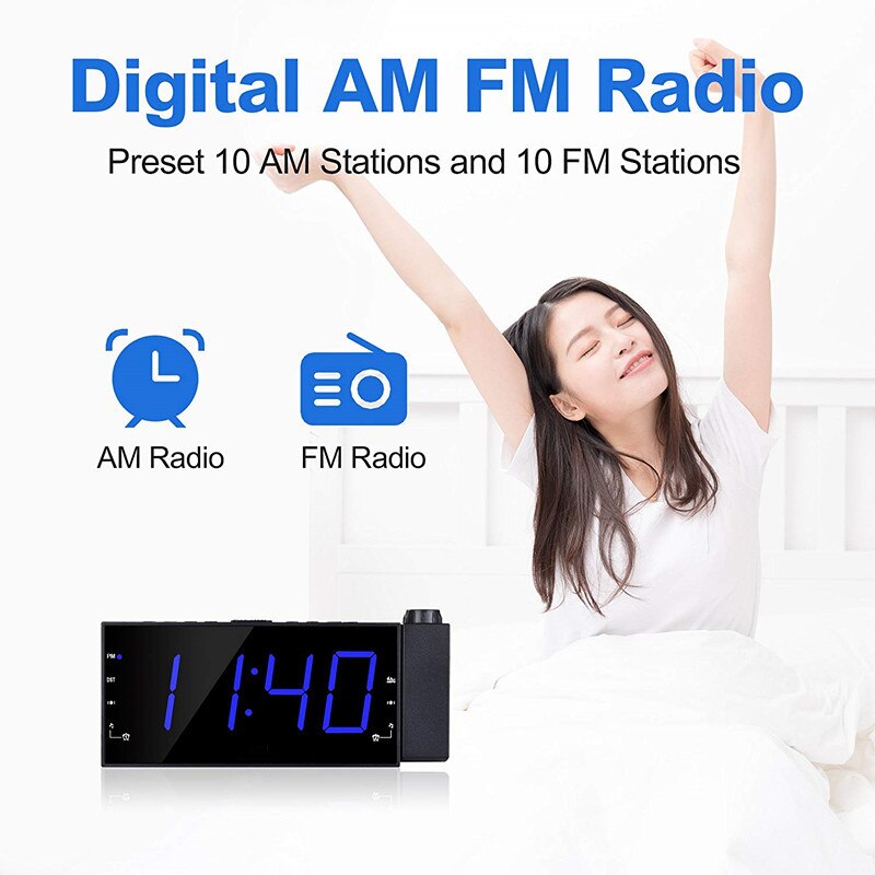 Led USB Projection Alarm Clock Digital Date Snooze Function Backlight Projector Calendar Desk Table Led Clock With Time