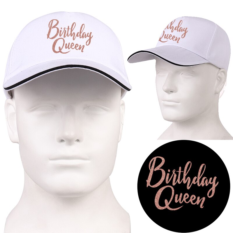 Hat fødselsdag dronning bogstav trykt kasket hatte til mænd kvinder hip hop baseball cap fødselsdag
