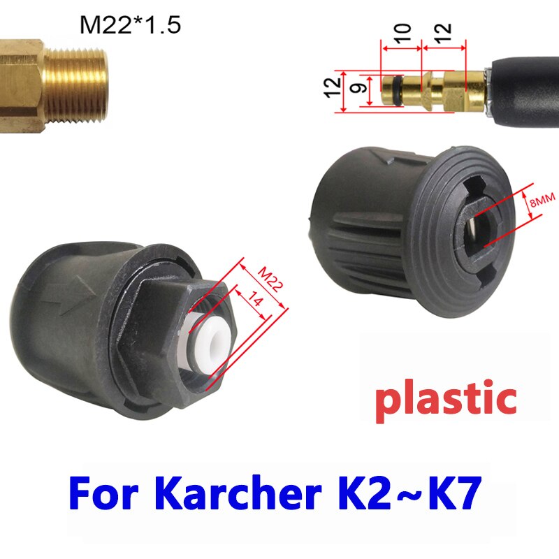 Hogedrukreiniger Slang Adapter Verbinding Met Auto Wasmachine Outlet Adapter En Slang Voor Karcher Nilfisk M22 * 1.5Mm veranderen Sluit