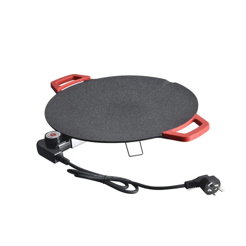 30 Cm Non-stick Elektrische Indoor Grill Pan Huishoudelijke Ronde Bbq Bakplaat Koreaanse Grill Pan Rookloze Non-stick Grill 700W: Chocolade