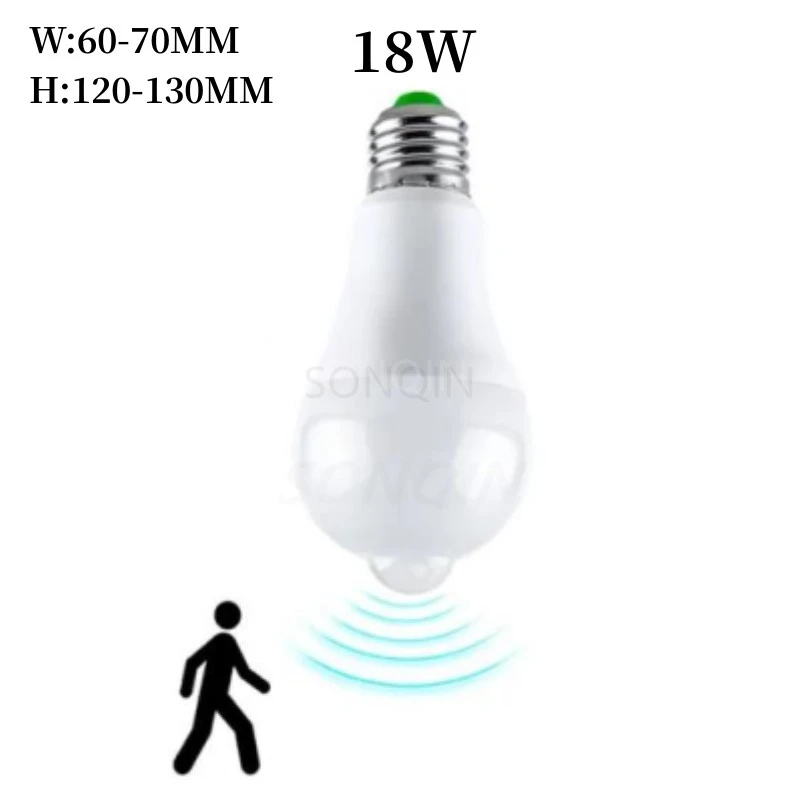 12/15/18/20w e27 led-rörelsesensorlampa led-lampa pir-sensorlampa automatisk på/av nattlampa för parkeringsbelysning i hemmet  ac85v-265v: Gul / Ljusgrön / 32 w