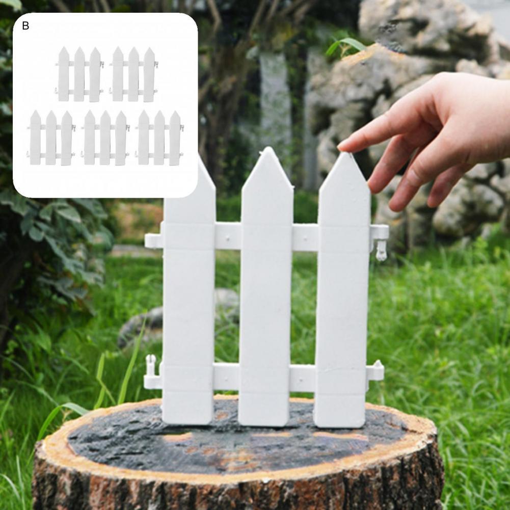 Excellent Picket Fences Multipurpose Plastic Indoor Outdoor Picket Fence Ornament Fence Ornaments Miniature Fences 5Pcs
