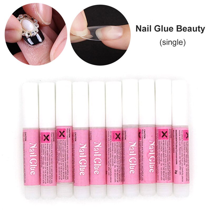 Pegamento para uñas postizas, accesorios de extensión de uñas postizas, 10 unids/set por juego