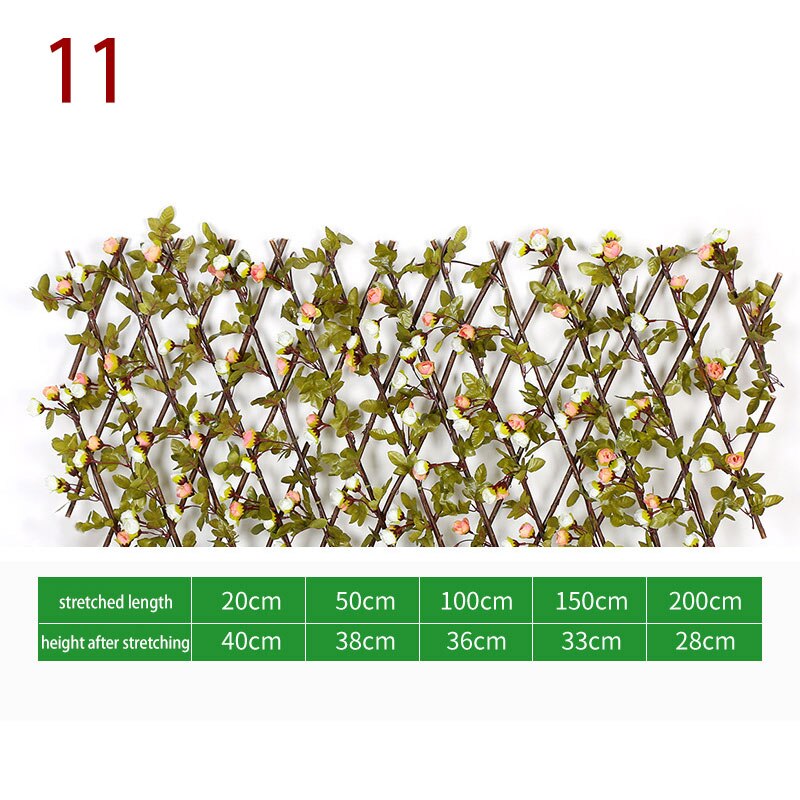 Clôture rétractable artificielle pour plantes de jardin, Simulation de fleurs, feuilles, décoration de jardin, écran de protection en treillis: 11