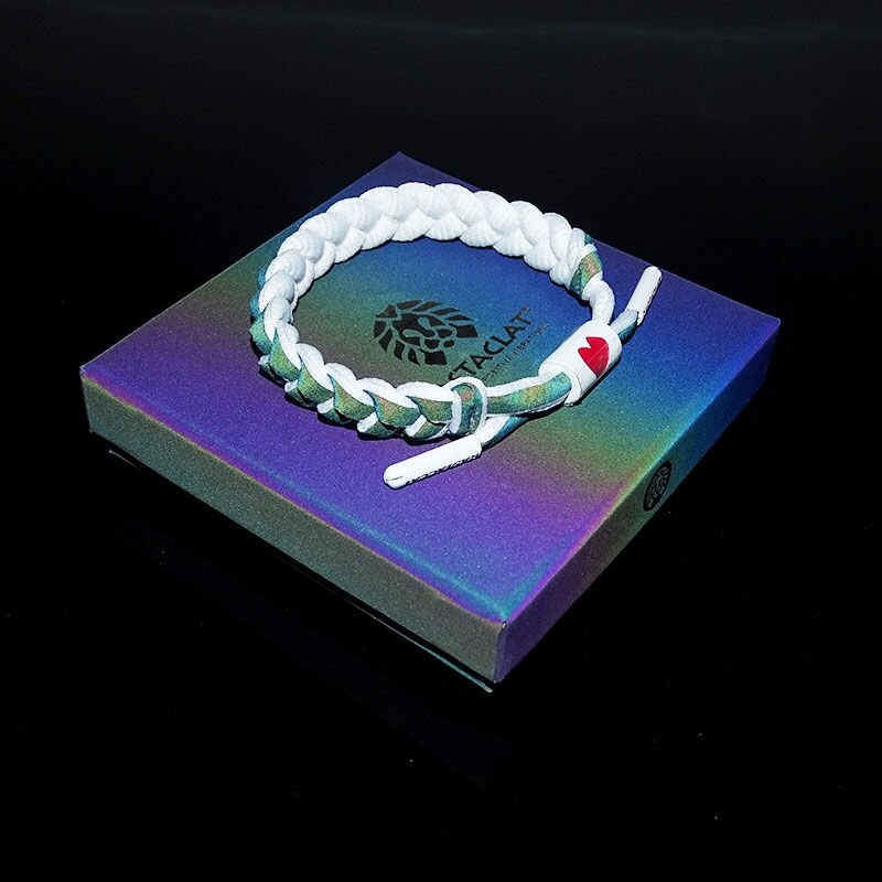 Olografica riflettente studente braccialetto dolce gli uomini e le donne coppie mano corda colorata catena di moda tessuto semplice regalo: bianca (love)