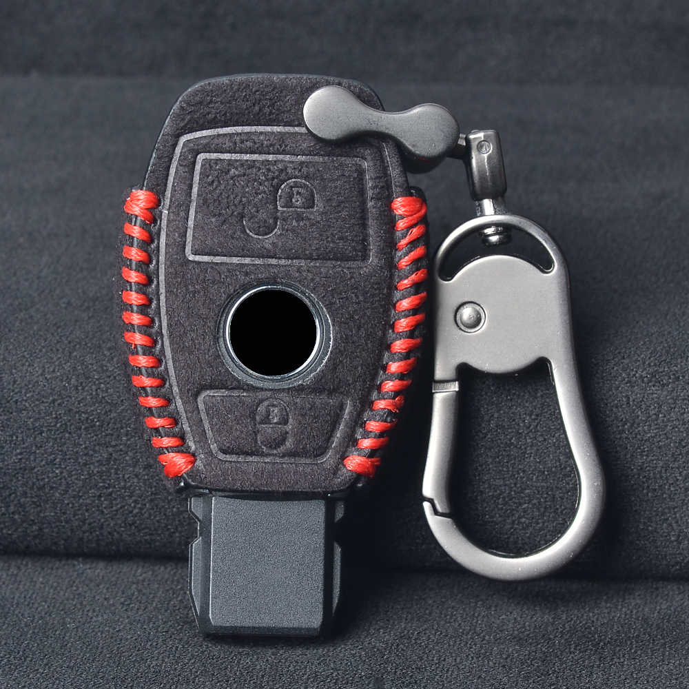 etui na kluczyk samochodowy klucz pokrywa robić Mercedes Benz A B C Class W203 W211 W204 CLS CLK 2017 E Class W213 2018 S class CLA SLK AMG brelok robić kluczy: SZARY