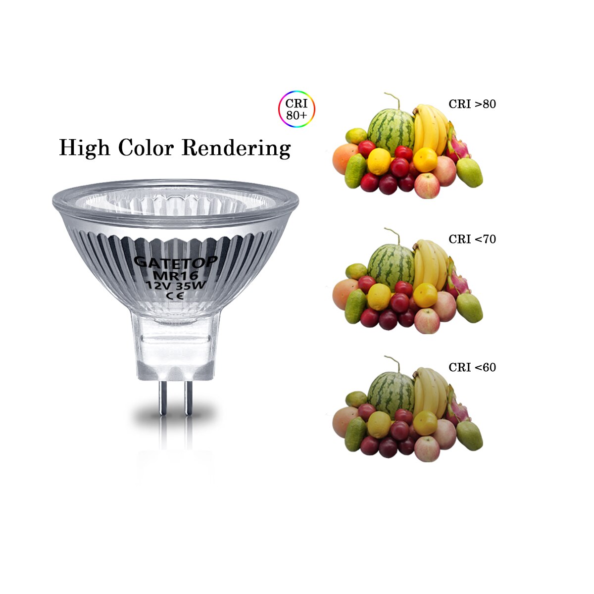 Spotlight Halogen Lamp 8pcs/lot Mr16 35w 12v Energy Saving Gu5.3 Size