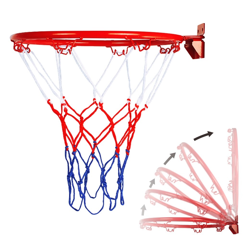 Opknoping Basketbal Muur Hoepel Velg Voor Buiten + Indoor Opvouwbare Mini Plastic Basketbal Frame + Standaard Nylon Basketbal Hoepel Netto