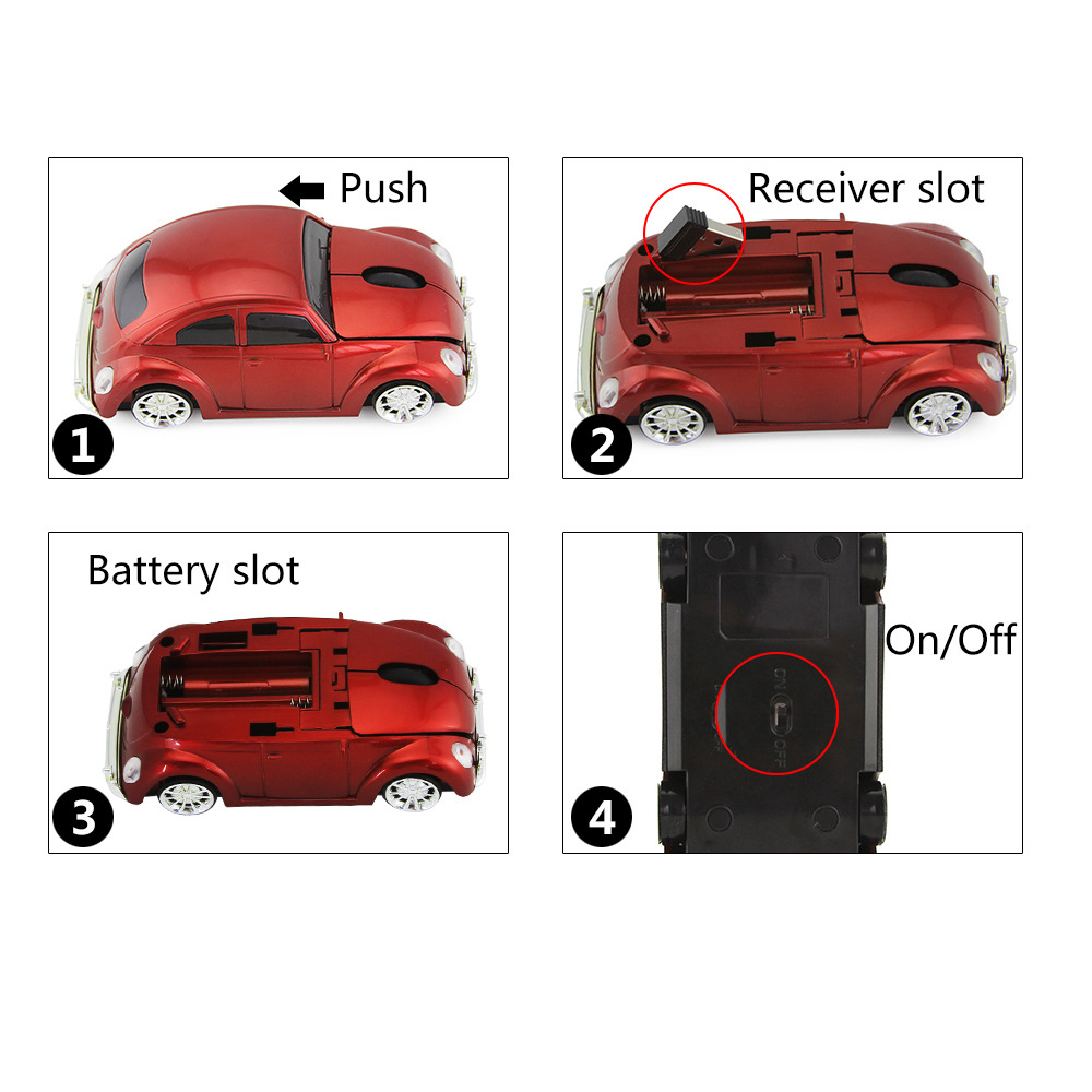Auto 2,4G drahtlose Maus für Laptop Desktop-Computer Sportwagen Büro Gaming Mäuse Kreative