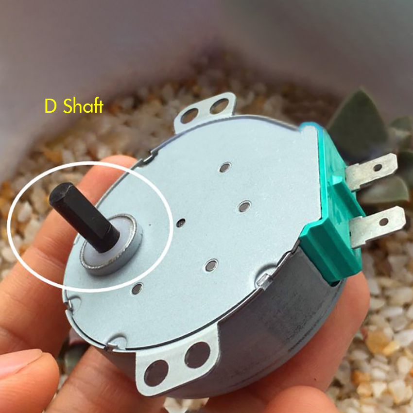 CW Round Claw Pole Permanent Magnet Synchronous Motor AC 100V 50/60HZ, 3W D Shaft AC Synchronous Motor 4.2~5rpm, Shaft Dia 5mm