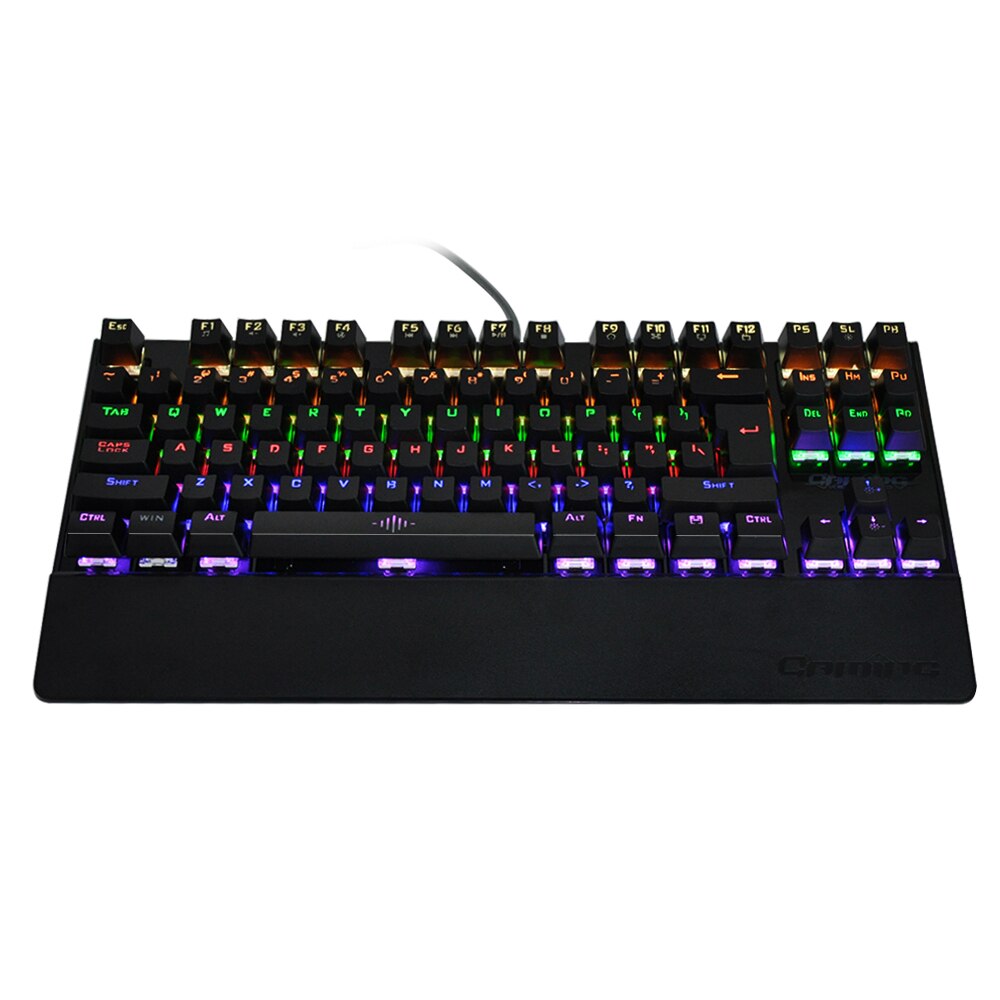 Redthunder Backlit Mechanische Gaming Toetsenbord Met Blauwe Schakelaars 87 Toetsen 100% Anti-Ghosting Grote Verwijderbare Hand-Rust Voor gamers