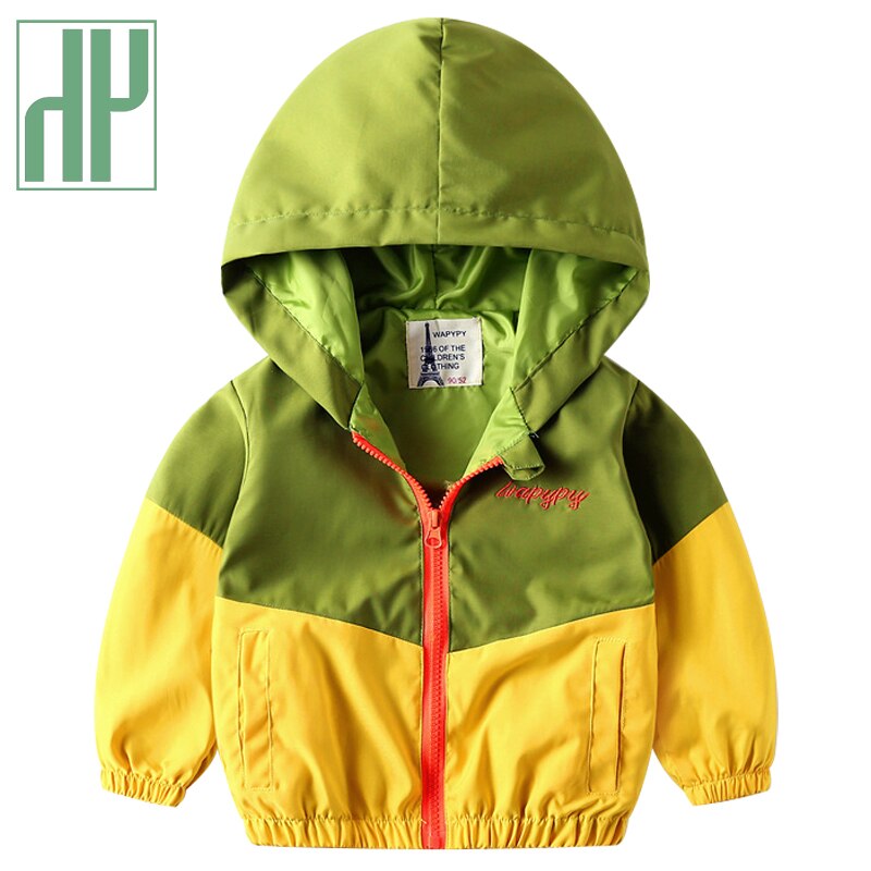 HH Frühling Jacken für Jungen Mit Kapuze Patchwork Jacke Kinder Jungen Oberbekleidung Windjacke Herbst Casual Mäntel kinder Kleidung