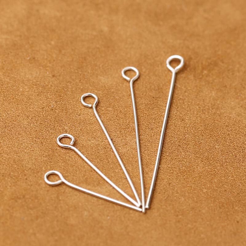 10pcs Real Pure Solid 925 Sterling Silver Needle Pins for DIY Jewelry Making Findings Earring Necklace Connector Part Base