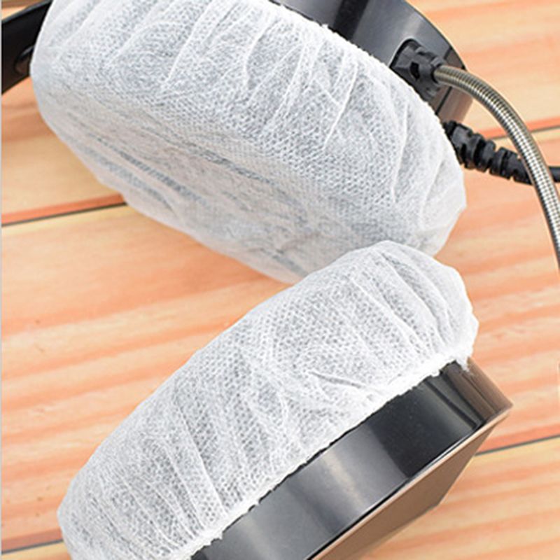 100 stuks/zak wegwerp hoofdtelefoonhoes non-woven oorkapkussen 10-12cm hoofdtelefoons
