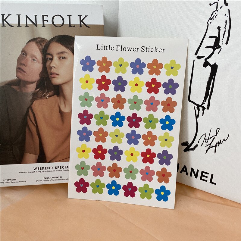Ins Irregular Shape Flowers Clouds Seal Sticker DIY Labels Card Note Sealing Post It Notebook Stationery Diy Decorative Sticker: Flowers