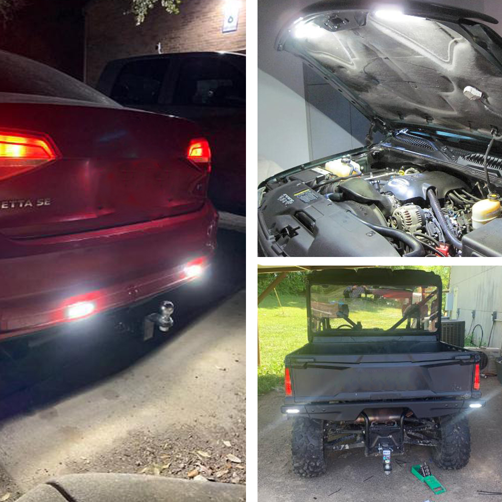 Luces de iluminación auxiliares LED para luces de freno de coche tira de iluminación ambiental automática SUV ATV camión lámpara de señal de marcha atrás ámbar blanco