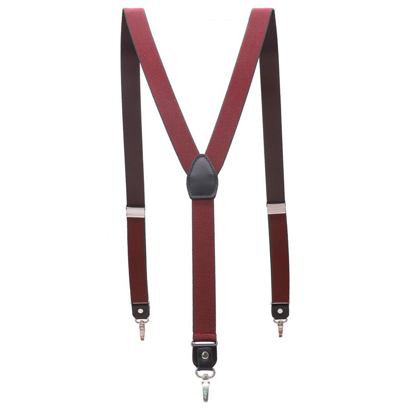 3 haken Gesp Zwart Lederen heren Bretels 2.5cm Breedte vrouwen Broek Verstelbare Bretels: 3
