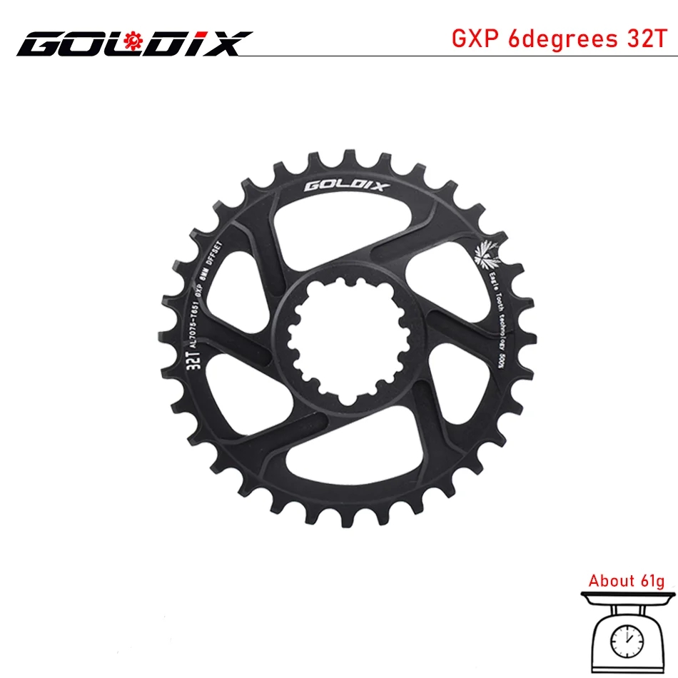 GOLDIX MTB Bicycle Chainring Narrow Wide Mountain Bike Chainwheel 30T 32T 34T 36T 38T For SRAM XX1 X9 XO X01 gx Eagle NX: green