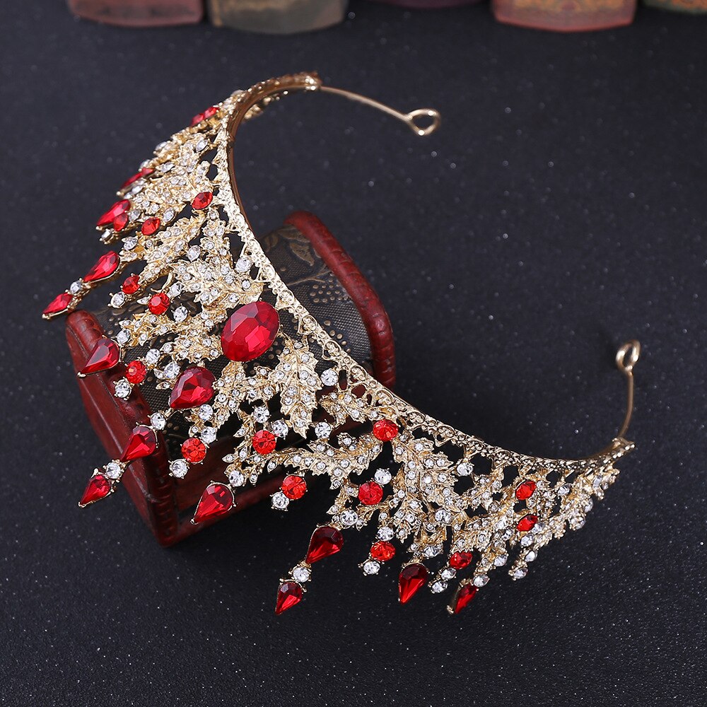 Handgemaakt Vintage Luxury Crystal Wedding Crown Bridal Tiara Crowns Diadeem Bruid Party Evening Haar sieraden Bruiloft Hoofdband (Metal color : H050 Silver Color