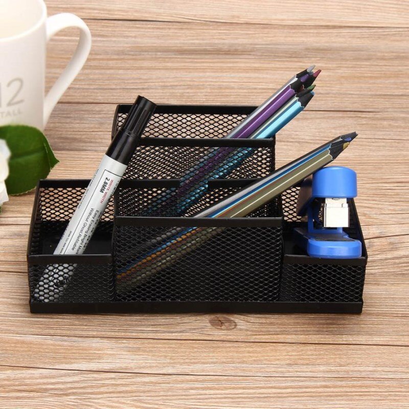 Mesh Cube Metal Stand Combination Holder Desk Desktop Accessories Stationery Organizer Pen Pencil Office Supplies Storage Box