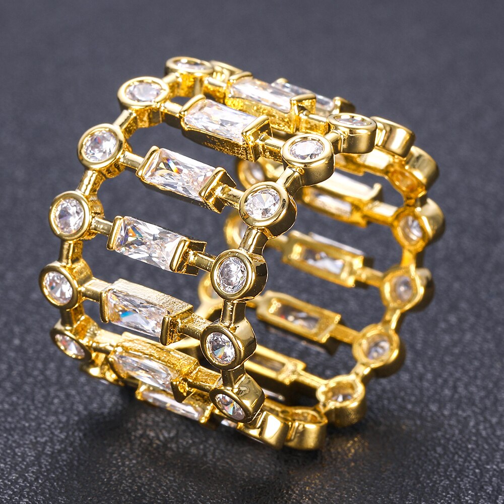 Janekelly charm 3 kleuren bruids trouwringen sterling met bedel glanzend helder oostenrijks kristal dubai sieraden top