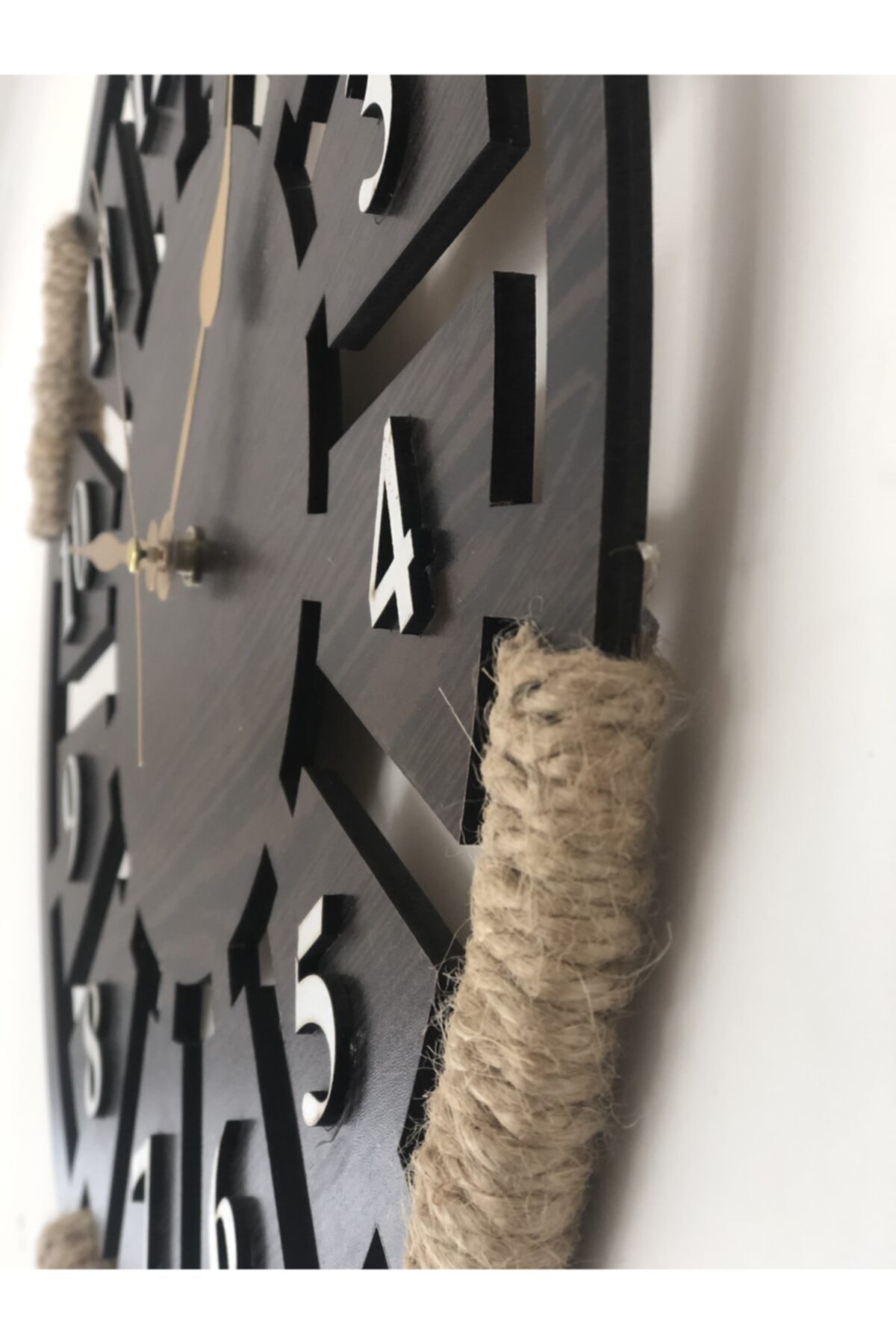 Dekoracyjny drewniany zegar ścienny 3d-siatka-kolor Wenge-metalowa godzina i minuta