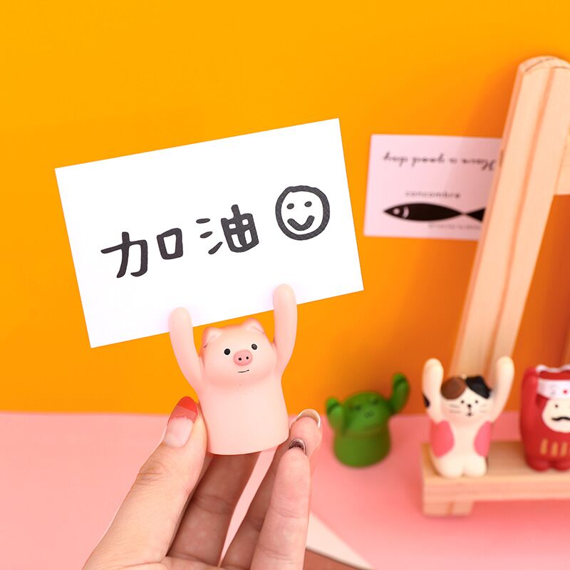 Sharkbang Kawaii świnia żaba zdjęcia zwierząt notatka klips robić kartek uchwyt biurko etykieta z imieniem ślub sprzyja karteczka z miejscem klips robić kartek uwaga stojak uchwyt