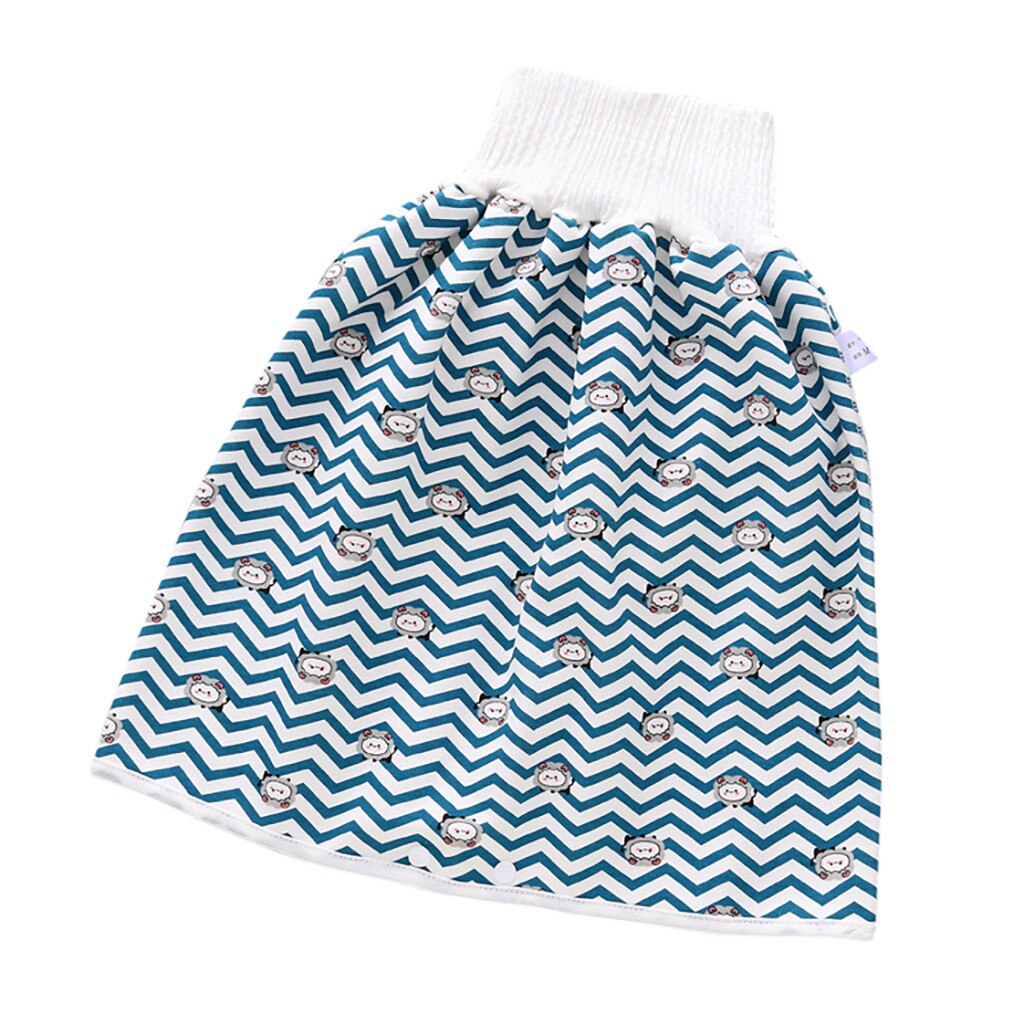 Zuigeling Kinderen Waterdichte Luier Rok Wasbare Herbruikbare Urine Natuurlijke Baby Luier 3 Lagen-Baby Katoenen Doek Rok # P30: Blauw / L