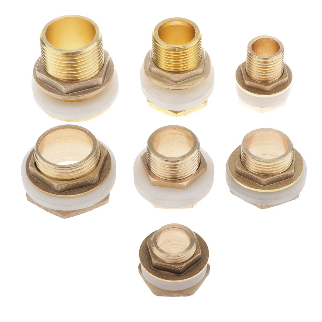 Mässing vattentank koppling skottkoppling med gummiring vattenrör koppling  m1/2 ''  m3/4 ''  m1 ''  dn15 24mm
