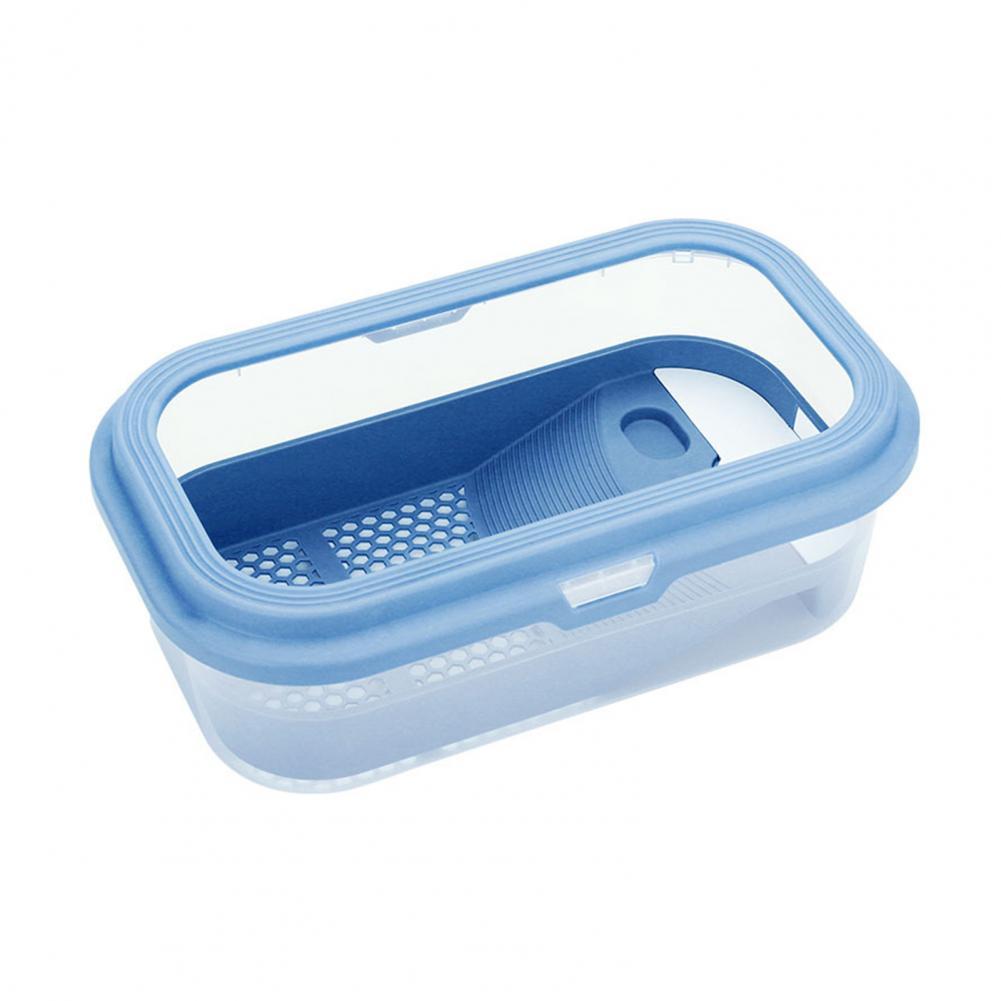 Stable Fish Tank with Bask Platform Anti Slip Slope Reusable Mini Fish Tank Turtles Habitat Container: Blue M