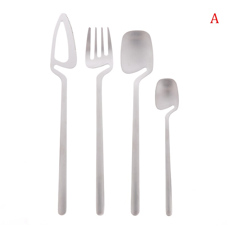 4Piece Rainbow Cutlery Kitchen Utensil Set Cutlery Set Stainless Steel: A