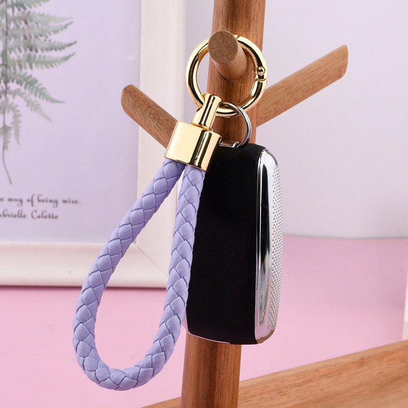15 kleuren mode geweven touw sleutelhanger hand ronde gesp sleutelhanger autosleutelhangers voor auto mode sleutel accessoire sleutelhangers