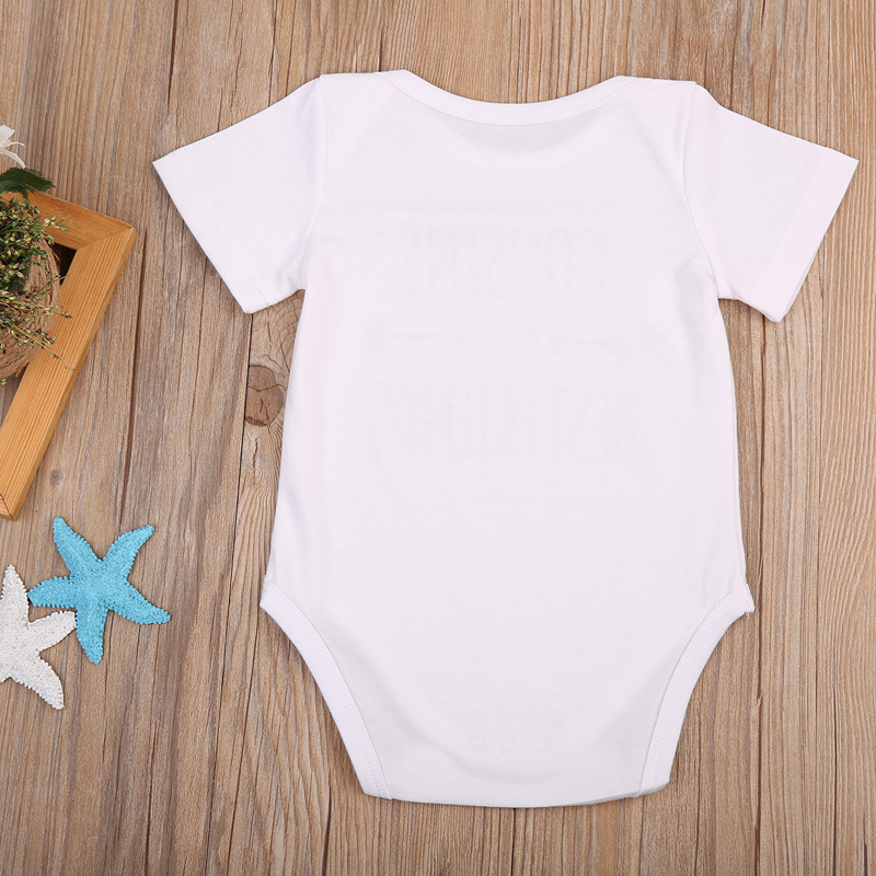 Focusnorm Neugeborenen Baby Junge Mädchen Baumwolle 0-18 M Strampler Kurzarm Brief Drucken Overall Sommer Kleidung Outfits