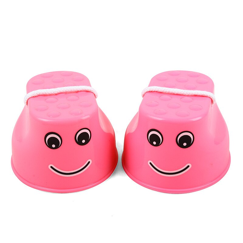 2 pcs children's stilt toys kindergarten stilts thick plastic smiling training equipment primary school balance toy outdoor extension: E