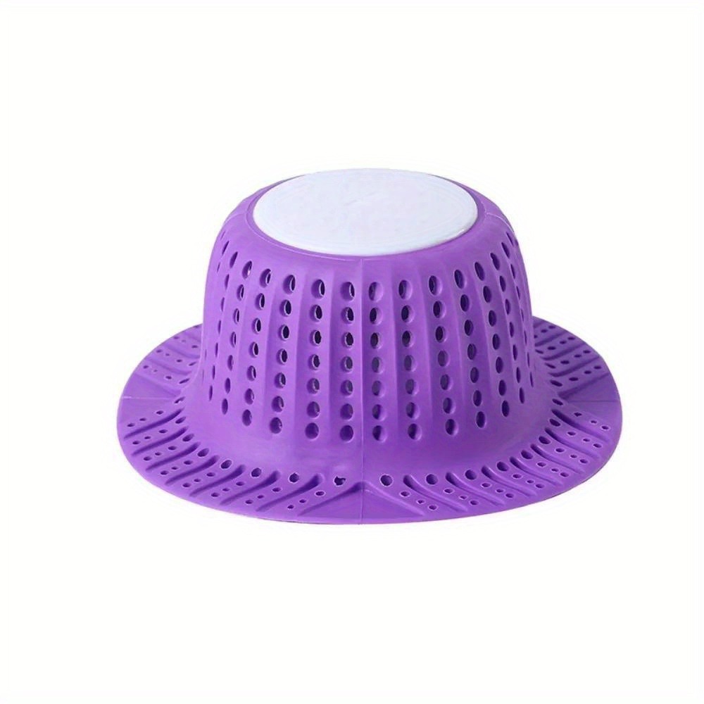 1PC Bathtub Drain Hair Catcher Collapsible Drain Protector for Pop-Up and Regular Drains of Shower Bathtub Tub Bathroom Sink: PURPLE