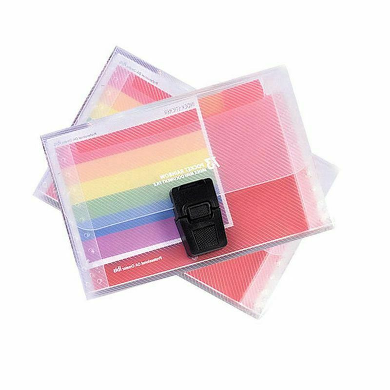 NoEnName 13 Pocket Folder Office Expanding File Colorful A6 File Organizer Storage Document Lot Bag