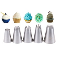 5 stks/set Grote Russische Icing Piping Pastry Nozzle Tips Gereedschap Taarten Decoratie Set Rvs Nozzles Cupcake