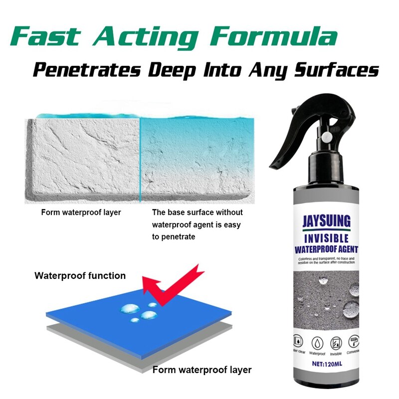 JAYSUING 2 Stck Unsichtbare Wasserdicht Mittel Super Starke Bindung Anti Undicht Versiegelung sprühen, 120Ml &Ampere; 100Ml