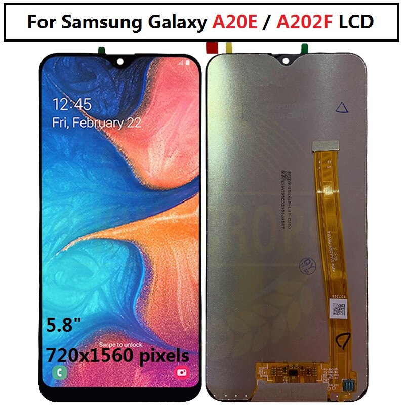 Für Samsung Galaxy A20e A202 A202F A202DS Display Touchscreen Digitizer Montage A202 A202F/DS Für SAMSUNG A20e LCD mit rahmen