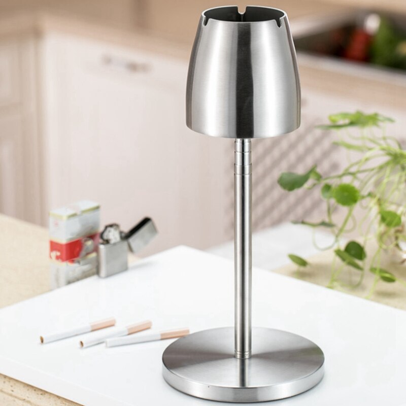 Rvs Telescopische Asbak Vloerstaande Ash Tray Asbak Draagbare Metalen Grote Winddicht Asbak
